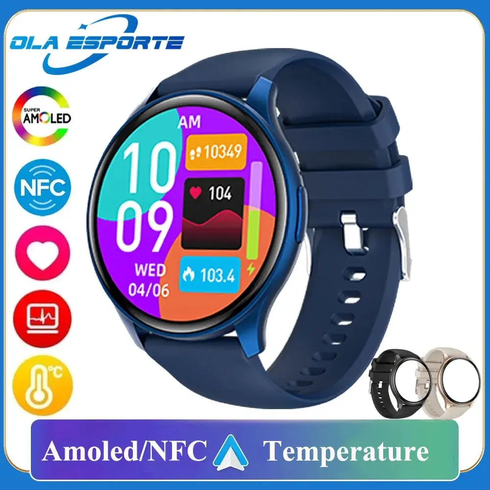 Nouvelle montre intelligente NFC AMOLED pour hommes et femmes, Android et iOS. - E-ZONES