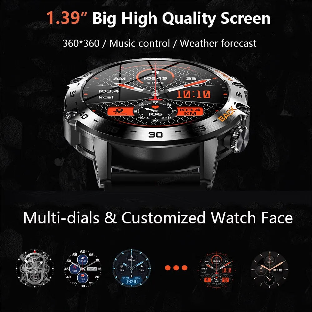 MELANDA-Montre connectée K52, étanche IP67 pour Android et IOS, Bluetooth, Appel - E-ZONES