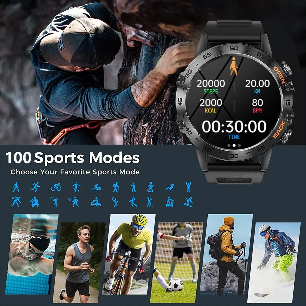 MELANDA-Montre connectée K52, étanche IP67 pour Android et IOS, Bluetooth, Appel - E-ZONES