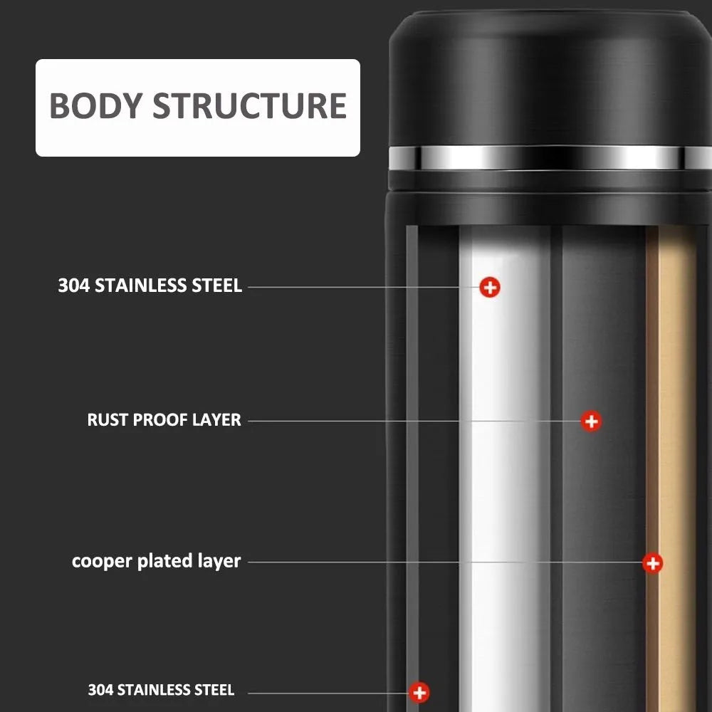 Bouteille Thermos en Acier Inoxydable avec Affichage Numérique de la Température, 500ml - E-ZONES